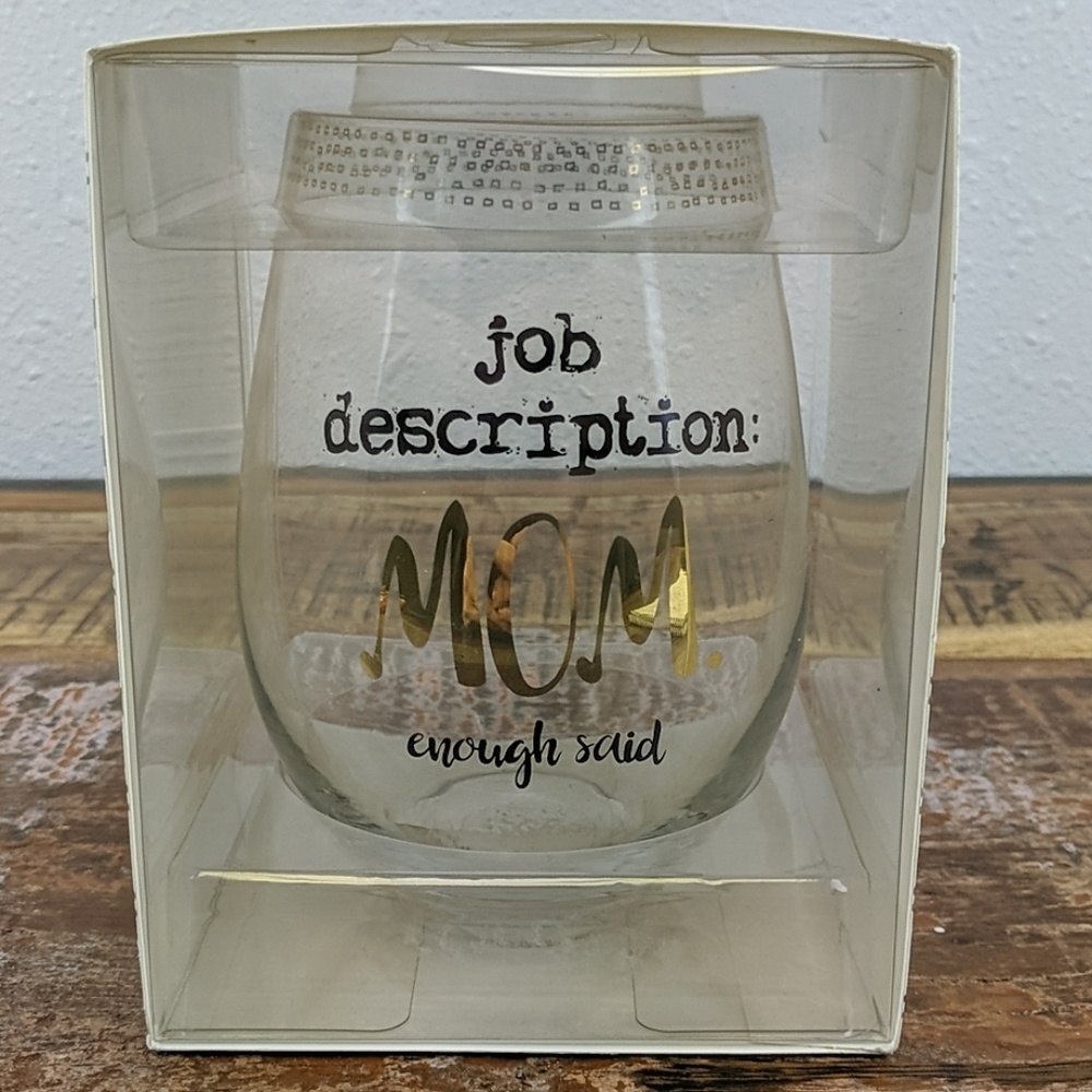 NWT Prime Design Stemlessom Wine Glass Black Gold